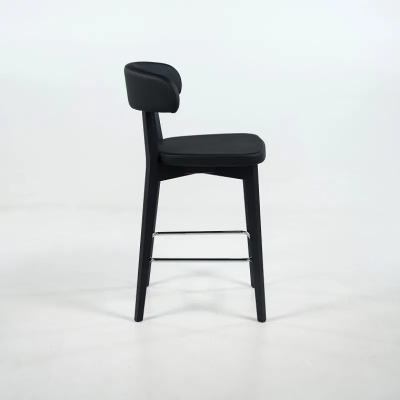 Siren Tabouret snack en bois massif avec assise et dossier rembourrés* Tabouret Snack (assise +/- 65 Cm)|Tabouret De Bar (assise +/- 80 Cm)