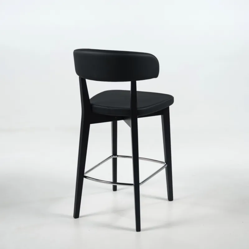 Siren Tabouret snack en bois massif avec assise et dossier rembourrés* Tabouret Snack (assise +/- 65 Cm)|Tabouret De Bar (assise +/- 80 Cm)