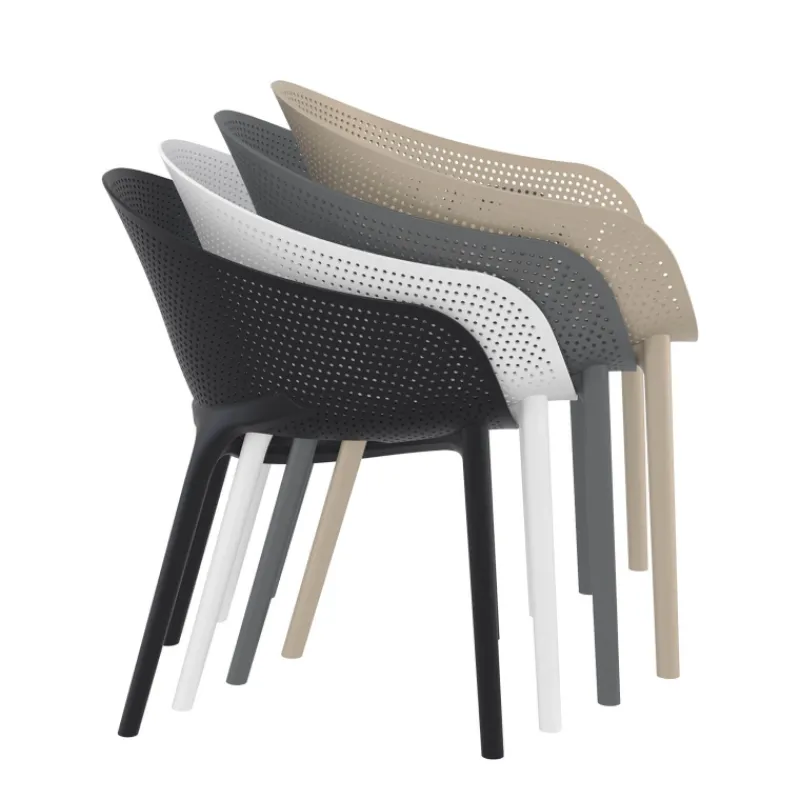 Sky Pro Fauteuil de jardin moderne empilable coque microperforée en polypropylène* Fauteuil De Jardin