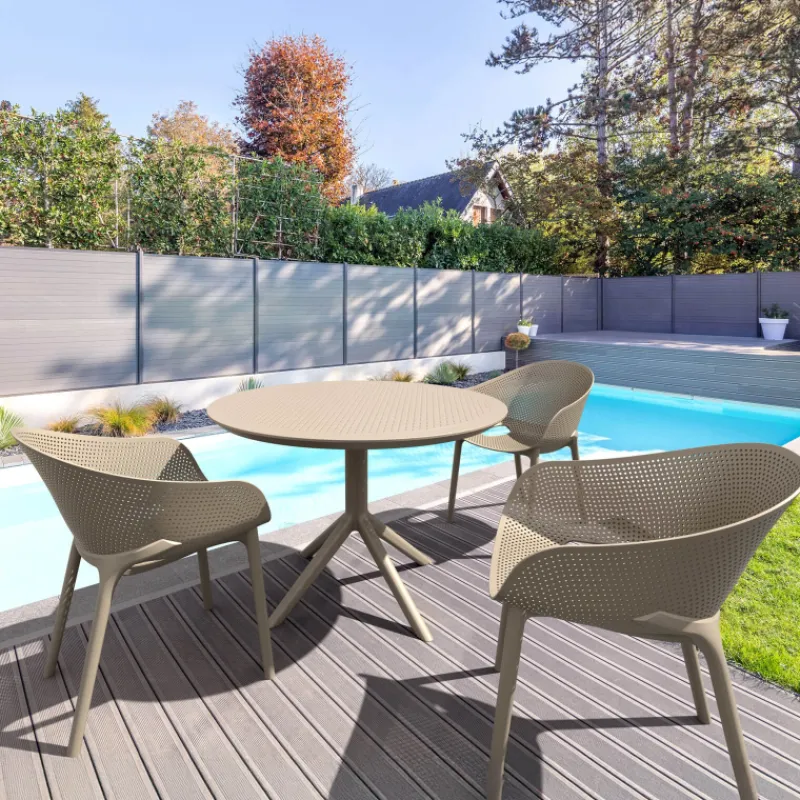 Sky Pro Fauteuil de jardin moderne empilable coque microperforée en polypropylène* Fauteuil De Jardin