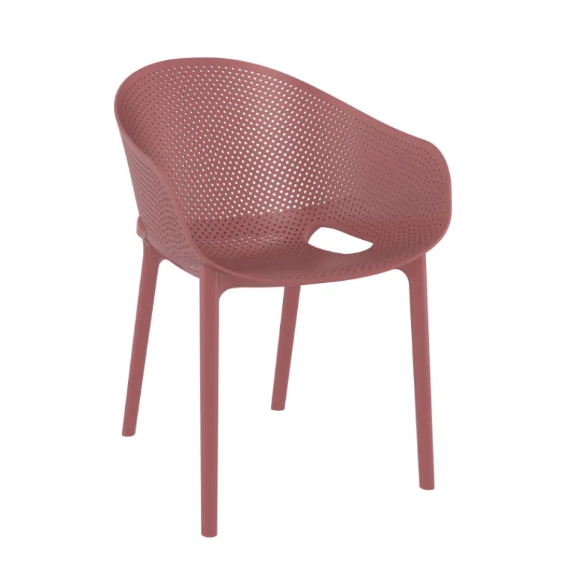 Sky Pro Fauteuil de jardin moderne empilable coque microperforée en polypropylène* Fauteuil De Jardin
