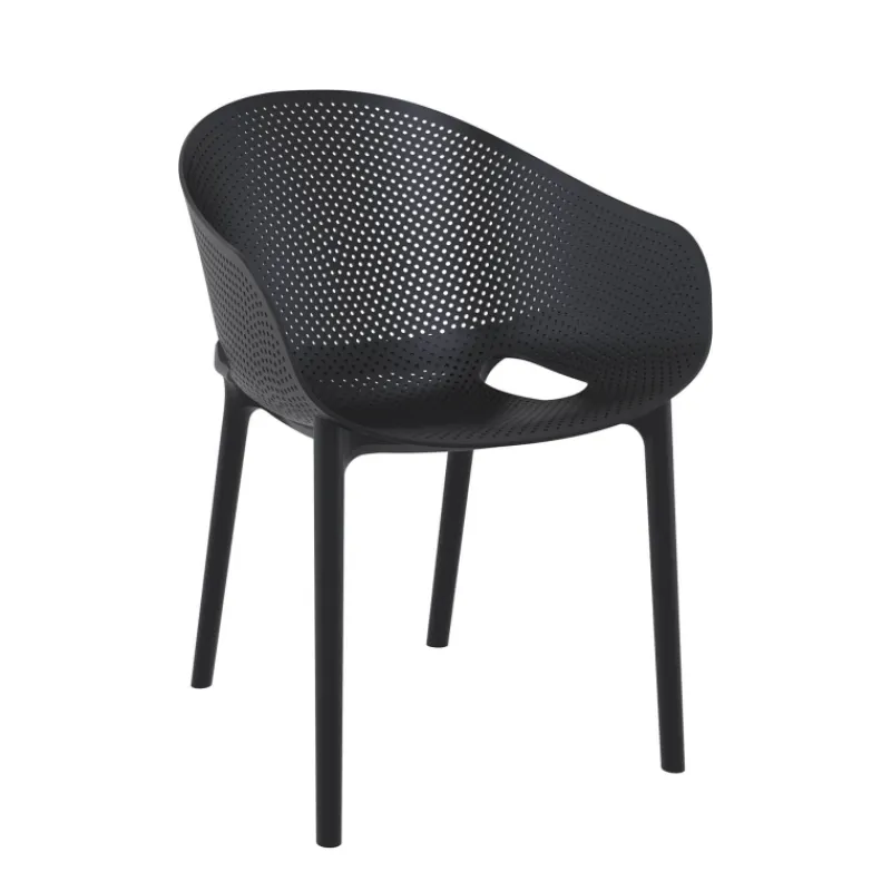 Sky Pro Fauteuil moderne empilable avec coque microperforée en polypropylène* Chaise De Cuisine|Chaise De Salle à Manger