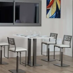 Carrier Slide ® Tabouret pivotant et réglable en hauteur style industriel* Tabouret Snack (assise +/- 65 Cm)|Tabouret De Bar (assise +/- 80 Cm)