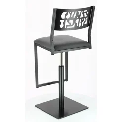 Carrier Slide ® Tabouret pivotant et réglable en hauteur style industriel* Tabouret Snack (assise +/- 65 Cm)|Tabouret De Bar (assise +/- 80 Cm)