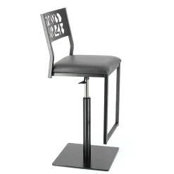 Carrier Slide ® Tabouret pivotant et réglable en hauteur style industriel* Tabouret Snack (assise +/- 65 Cm)|Tabouret De Bar (assise +/- 80 Cm)