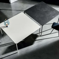 Sovet Italia Slim Sovet® Table carrée design italienne en céramique et métal* Table De Salle à Manger