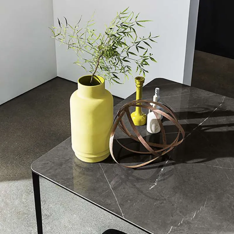 Sovet Italia Slim Sovet® Table carrée design italienne en céramique et métal* Table De Salle à Manger