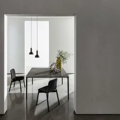 Sovet Italia Slim Sovet® Table carrée design italienne en céramique et métal* Table De Salle à Manger