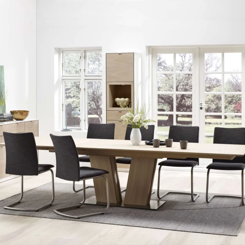 Skovby SM39 Table en bois moderne extensible avec pied central* Table De Salle à Manger