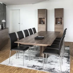 Skovby SM39 Table en bois moderne extensible avec pied central* Table De Salle à Manger