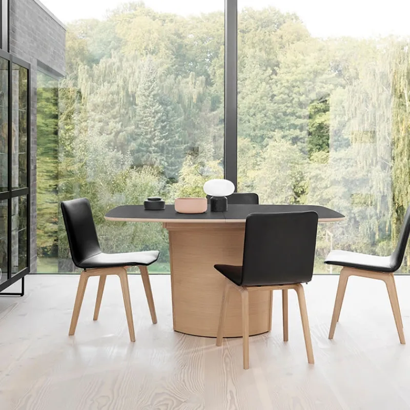 Skovby SM116/SM117 Table scandinave pied central extensible en stratifié fabriquée au Danemark* Table De Salle à Manger