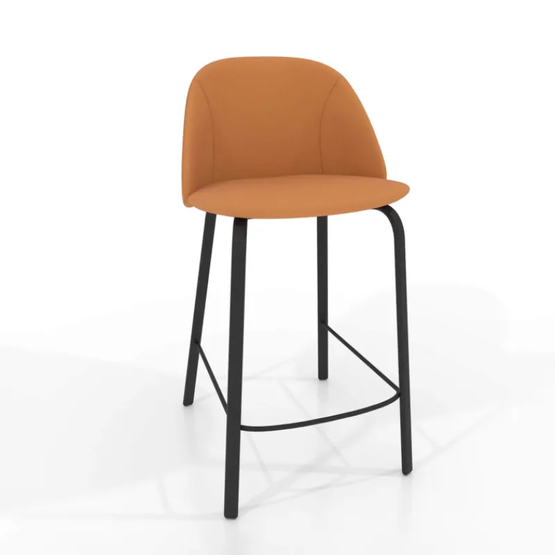 Perfecta Sofia Tabouret snack cosy en simili avec pieds en métal* Tabouret Snack (assise +/- 65 Cm)|Tabouret De Bar (assise +/- 80 Cm)
