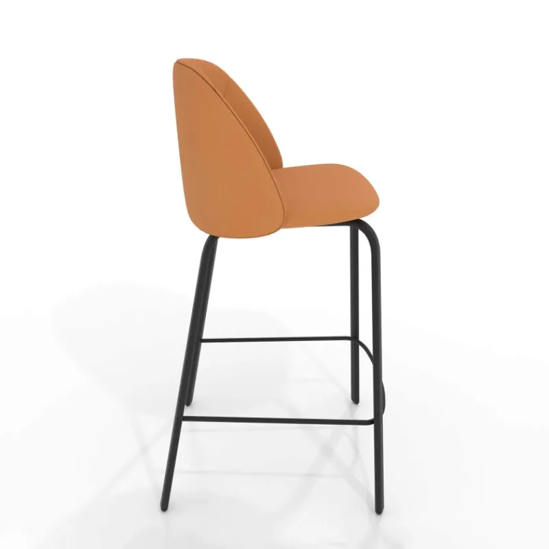Perfecta Sofia Tabouret snack cosy en simili avec pieds en métal* Tabouret Snack (assise +/- 65 Cm)|Tabouret De Bar (assise +/- 80 Cm)