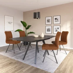 SofiaTable moderne extensible en céramique avec pieds en métal* Table De Salle à Manger