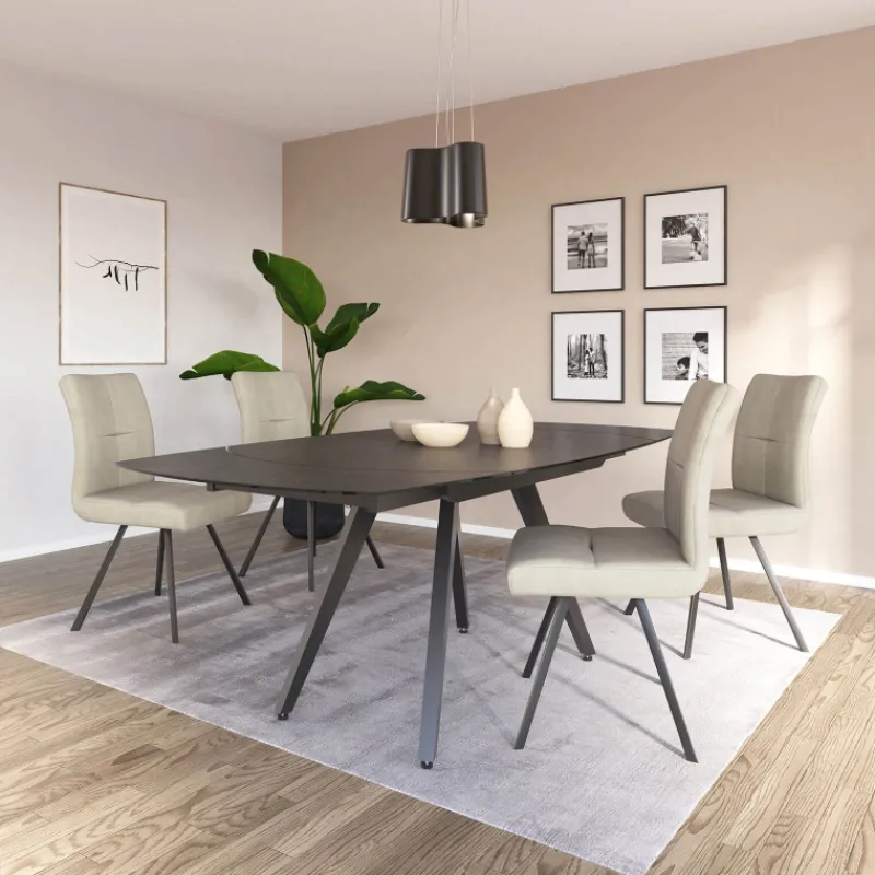 SofiaTable moderne extensible en céramique avec pieds en métal* Table De Salle à Manger