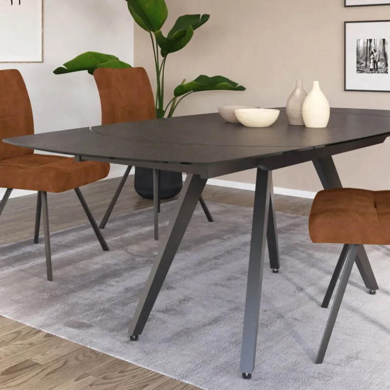 SofiaTable moderne extensible en céramique avec pieds en métal* Table De Salle à Manger