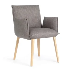 Mobitec Soft ® Fauteuil cocooning en tissu avec pieds en bois massif* Chaise De Salle à Manger|Chaise Salon