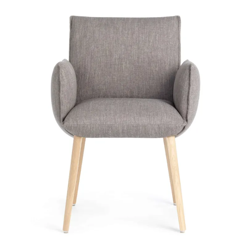 Mobitec Soft ® Fauteuil cocooning en tissu avec pieds en bois massif* Chaise De Salle à Manger|Chaise Salon