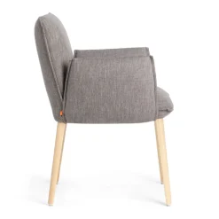 Mobitec Soft ® Fauteuil cocooning en tissu avec pieds en bois massif* Chaise De Salle à Manger|Chaise Salon
