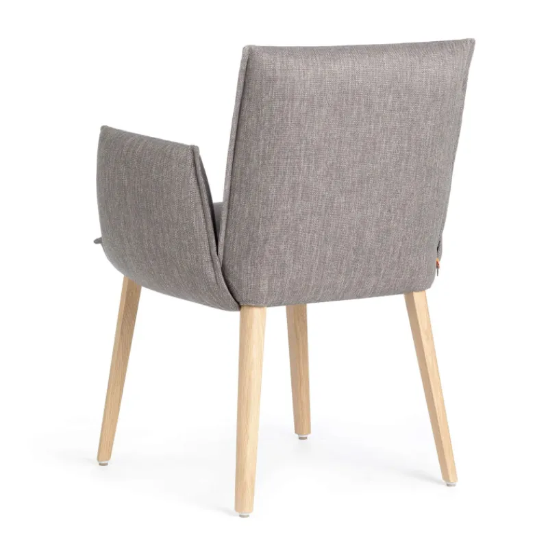 Mobitec Soft ® Fauteuil cocooning en tissu avec pieds en bois massif* Chaise De Salle à Manger|Chaise Salon