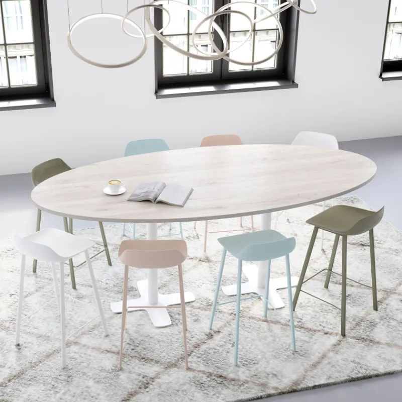 Perfecta Spinner 2 Table hauteur 90 cm ovale en stratifié avec deux pieds* Table De Cuisine