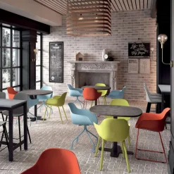 Perfecta Spinner Table de cuisine carrée bords arrondis en stratifié avec pied central* Table De Cuisine|Table Pour Petit Espace