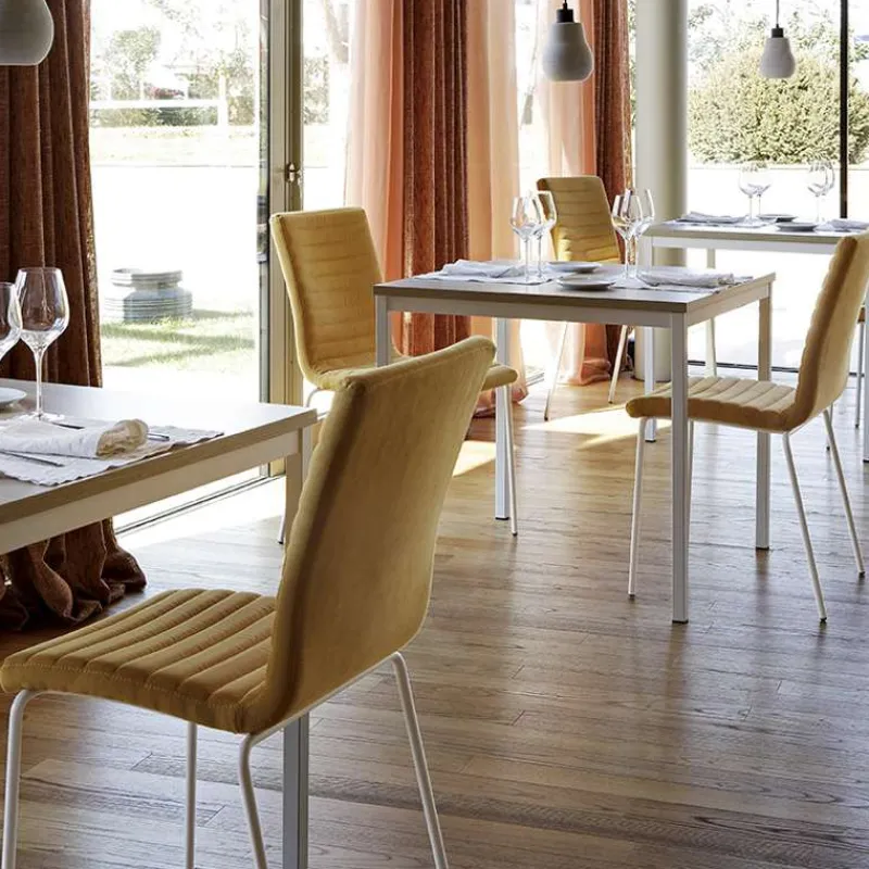 Midj Star ® Chaise moderne empilable en tissu et métal* Chaise De Salle à Manger