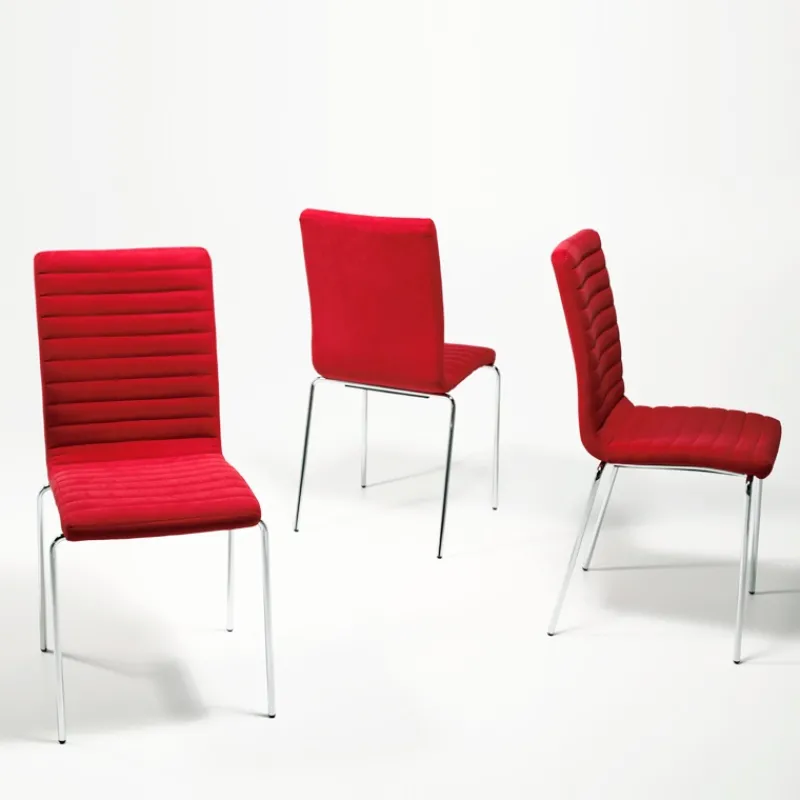 Midj Star ® Chaise moderne empilable en tissu et métal* Chaise De Salle à Manger