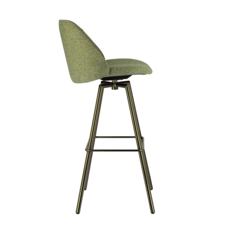 Perfecta Swiftie Tabouret de bar pivotant en tissu et pieds métal* Tabouret De Bar (assise +/- 80 Cm)