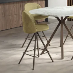 Perfecta Swiftie Tabouret snack pivotant en tissu avec pieds en métal* Tabouret Snack (assise +/- 65 Cm)|Tabouret De Bar (assise +/- 80 Cm)