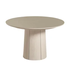 Skovby Table ronde extensible en Fenix et pied central en bois SM33* Table De Salle à Manger