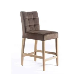 Sessio Tabouret snack en tissu et bois – Matias 2* Tabouret Snack (assise +/- 65 Cm)|Tabouret De Bar (assise +/- 80 Cm)