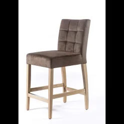 Sessio Tabouret snack en tissu et bois – Matias 2* Tabouret Snack (assise +/- 65 Cm)|Tabouret De Bar (assise +/- 80 Cm)
