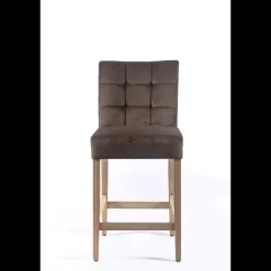Sessio Tabouret snack en tissu et bois – Matias 2* Tabouret Snack (assise +/- 65 Cm)|Tabouret De Bar (assise +/- 80 Cm)
