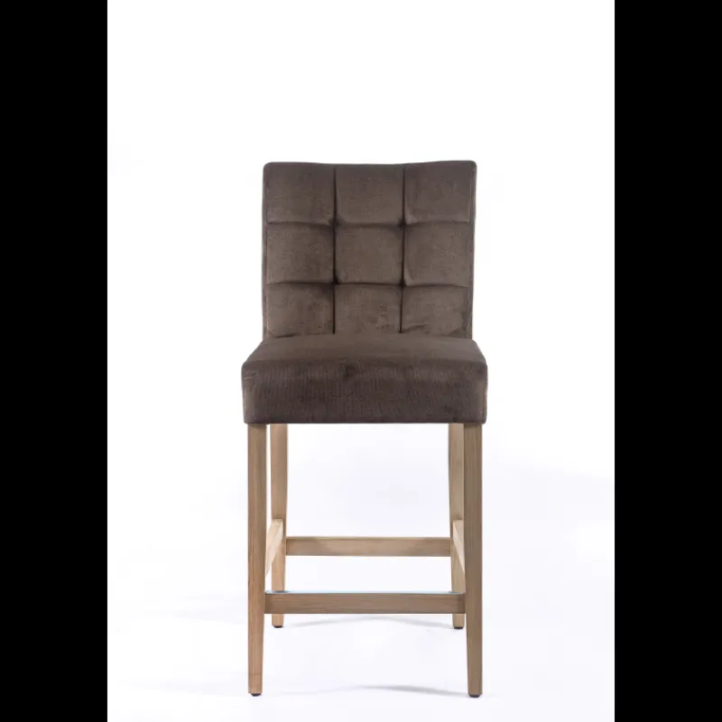 Sessio Tabouret snack en tissu et bois – Matias 2* Tabouret Snack (assise +/- 65 Cm)|Tabouret De Bar (assise +/- 80 Cm)