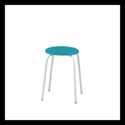 Perfecta TabRond Tabouret bas empilable en métal et simili* Tabouret Bas (assise +/- 45 Cm)