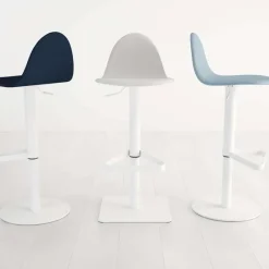 Cancio Tabu Tabouret réglable design en synthétique et métal* Tabouret Snack (assise +/- 65 Cm)|Tabouret De Bar (assise +/- 80 Cm)