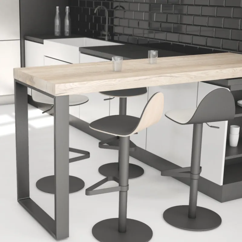 Cancio Tabu Tabouret réglable et pivotant design en bois* Tabouret Snack (assise +/- 65 Cm)|Tabouret De Bar (assise +/- 80 Cm)
