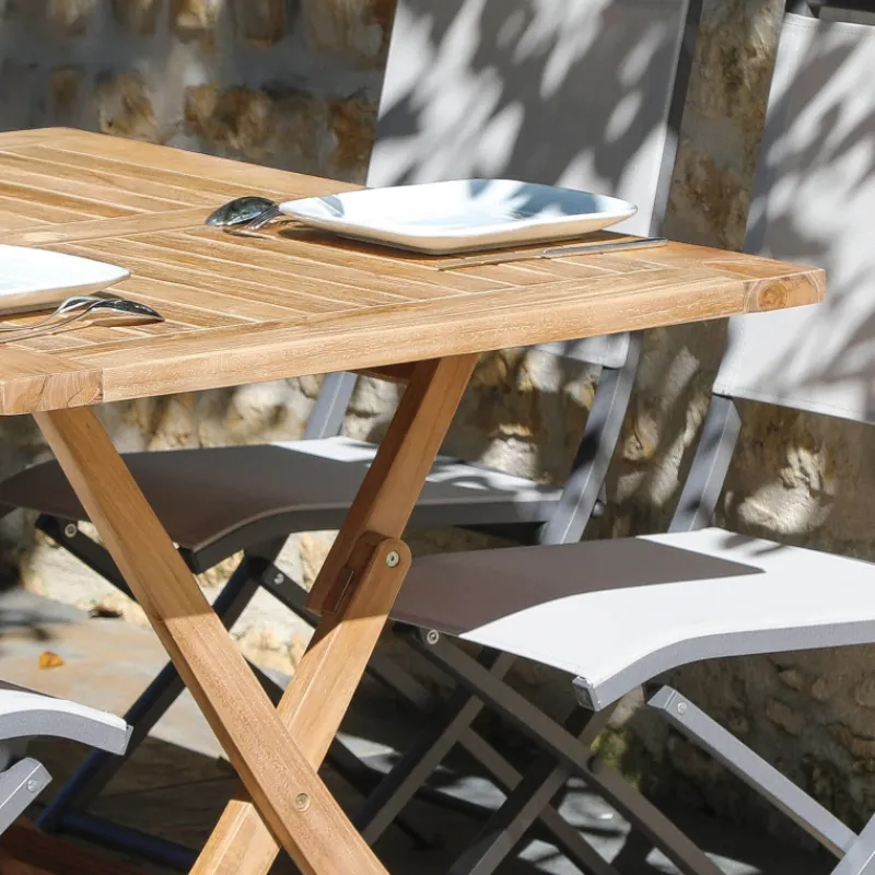 Medicis TanamaTable de jardin rectangulaire pliante en teck massif* Table De Jardin