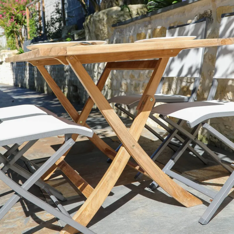Medicis TanamaTable de jardin rectangulaire pliante en teck massif* Table De Jardin