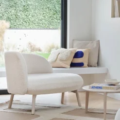 Mobitec Thalia ® Banquette cosy en tissu avec pieds en bois* Chaise Salon|Chaise Pour Chambre