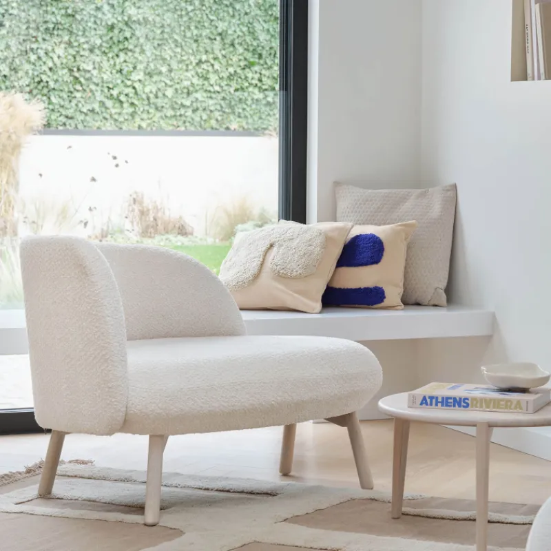 Mobitec Thalia ® Banquette cosy en tissu avec pieds en bois* Chaise Salon|Chaise Pour Chambre
