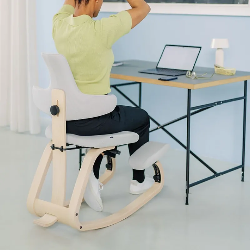 Varier ThatSit ® Chaise de bureau ergonomique à bascule en tissu et bois* Chaise Pour Chambre|Chaise De Bureau