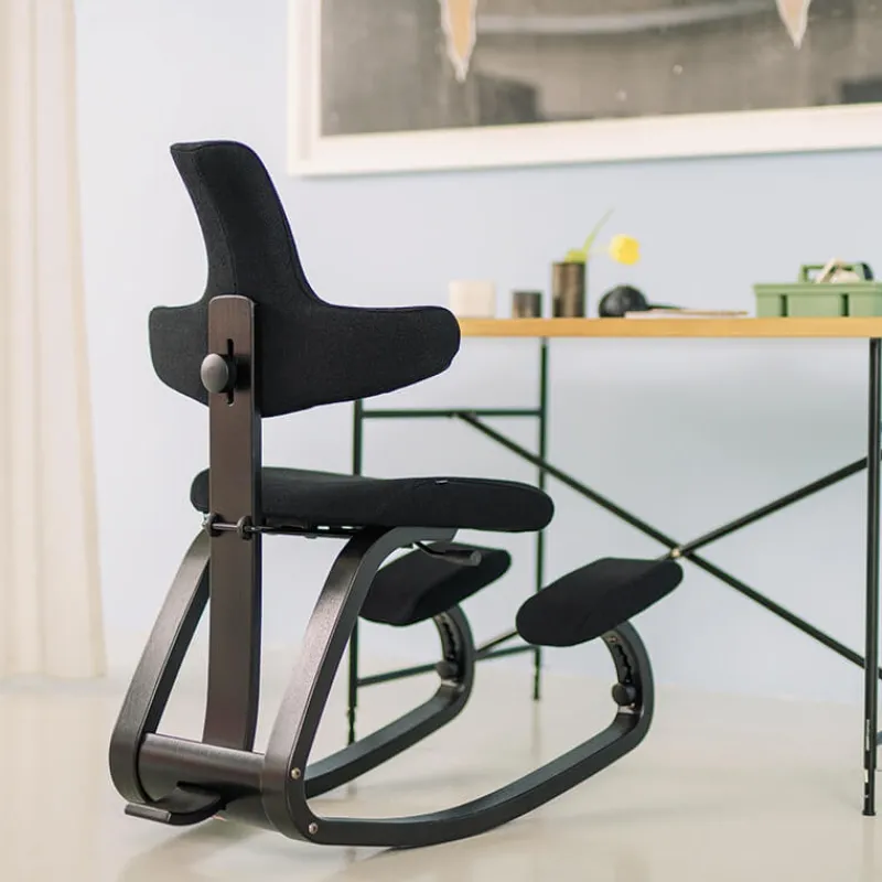 Varier ThatSit ® Chaise de bureau ergonomique à bascule en tissu et bois* Chaise Pour Chambre|Chaise De Bureau