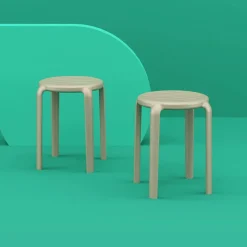 Tom Tabouret bas sans dossier empilable en polypropylène* Tabouret Bas (assise +/- 45 Cm)