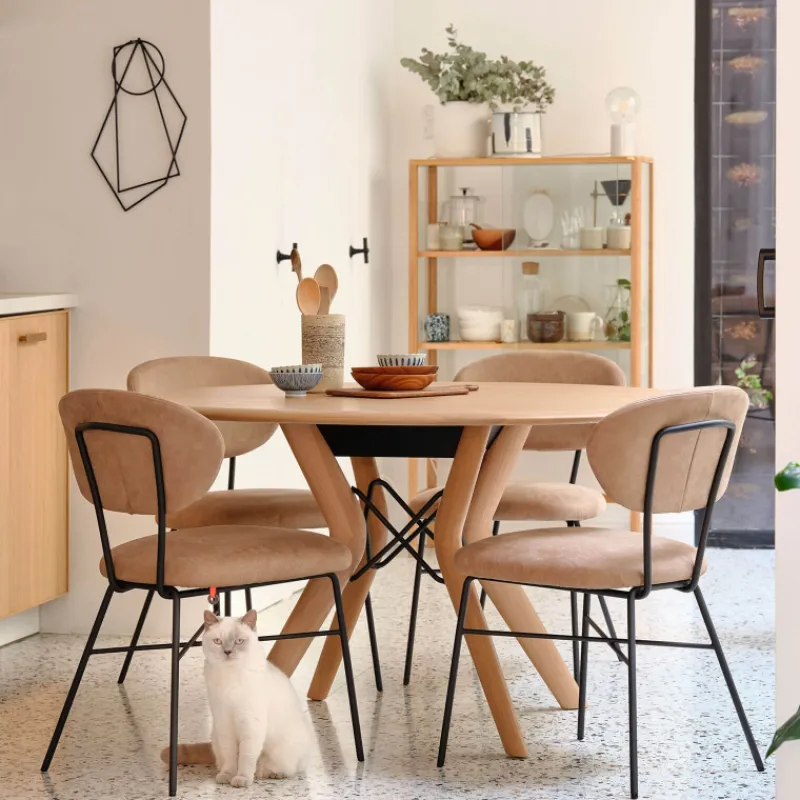 Mobitec Toro ® Chaise cosy minimaliste en tissu et pieds métal* Chaise De Salle à Manger|Chaise Salon