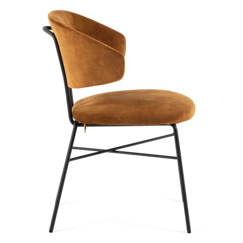 Mobitec Toro ® Fauteuil minimaliste cosy en tissu avec pieds en métal* Chaise De Salle à Manger|Fauteuil De Salon