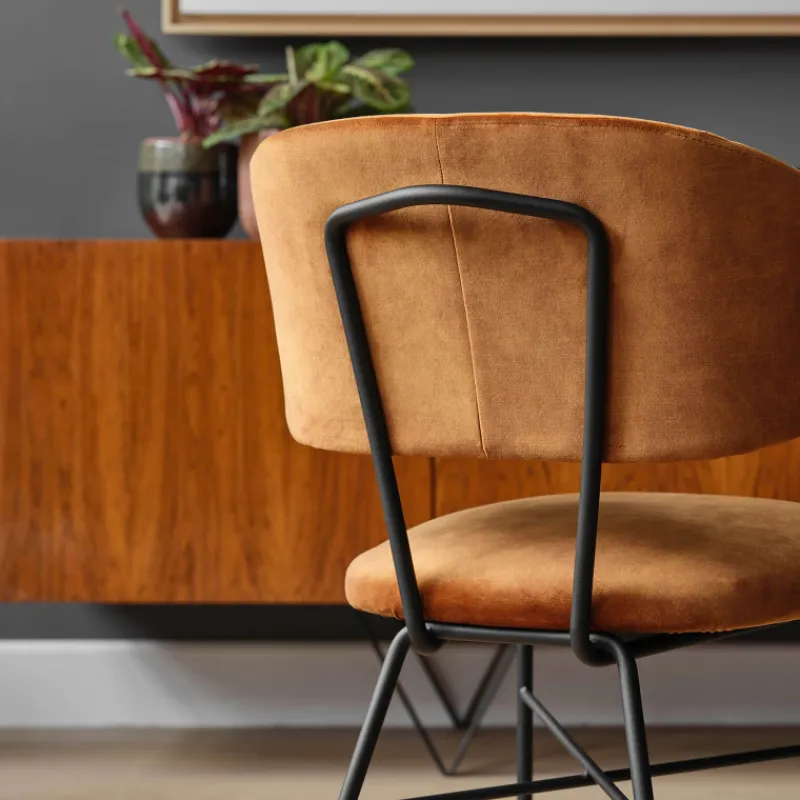 Mobitec Toro ® Fauteuil minimaliste cosy en tissu avec pieds en métal* Chaise De Salle à Manger|Fauteuil De Salon