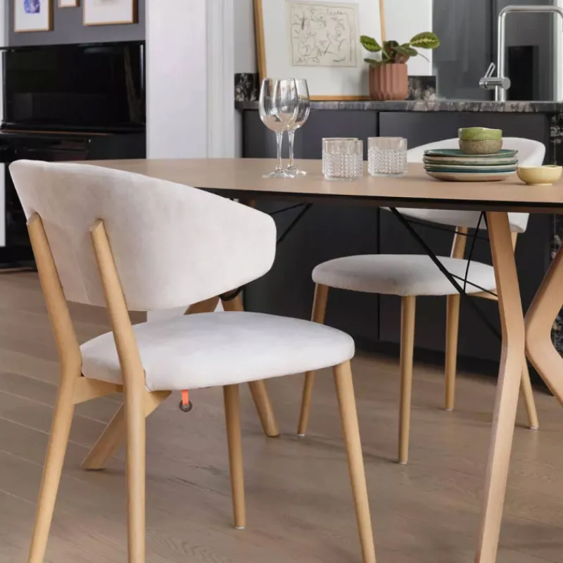 Mobitec Toro ® Chaise moderne avec dossier incurvé en tissu et bois* Chaise De Salle à Manger|Chaise Salon