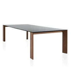 Sovet Italia Toronto Sovet® Table design rectangulaire en verre piétement bois* Table De Salle à Manger